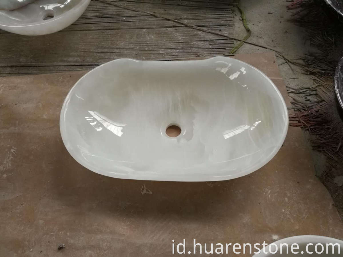 white onyx vessel sink